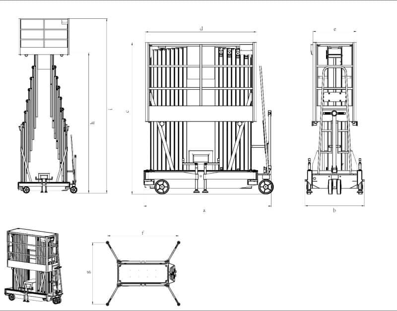 DL double mast aluminum alloy lift