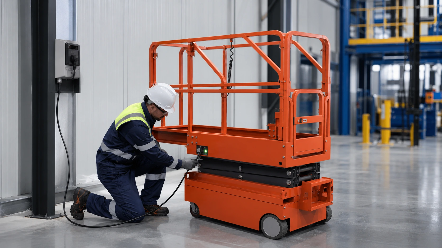 How to Charge a Scissor Lift Battery Charging, Storage, Inspection, and Safety