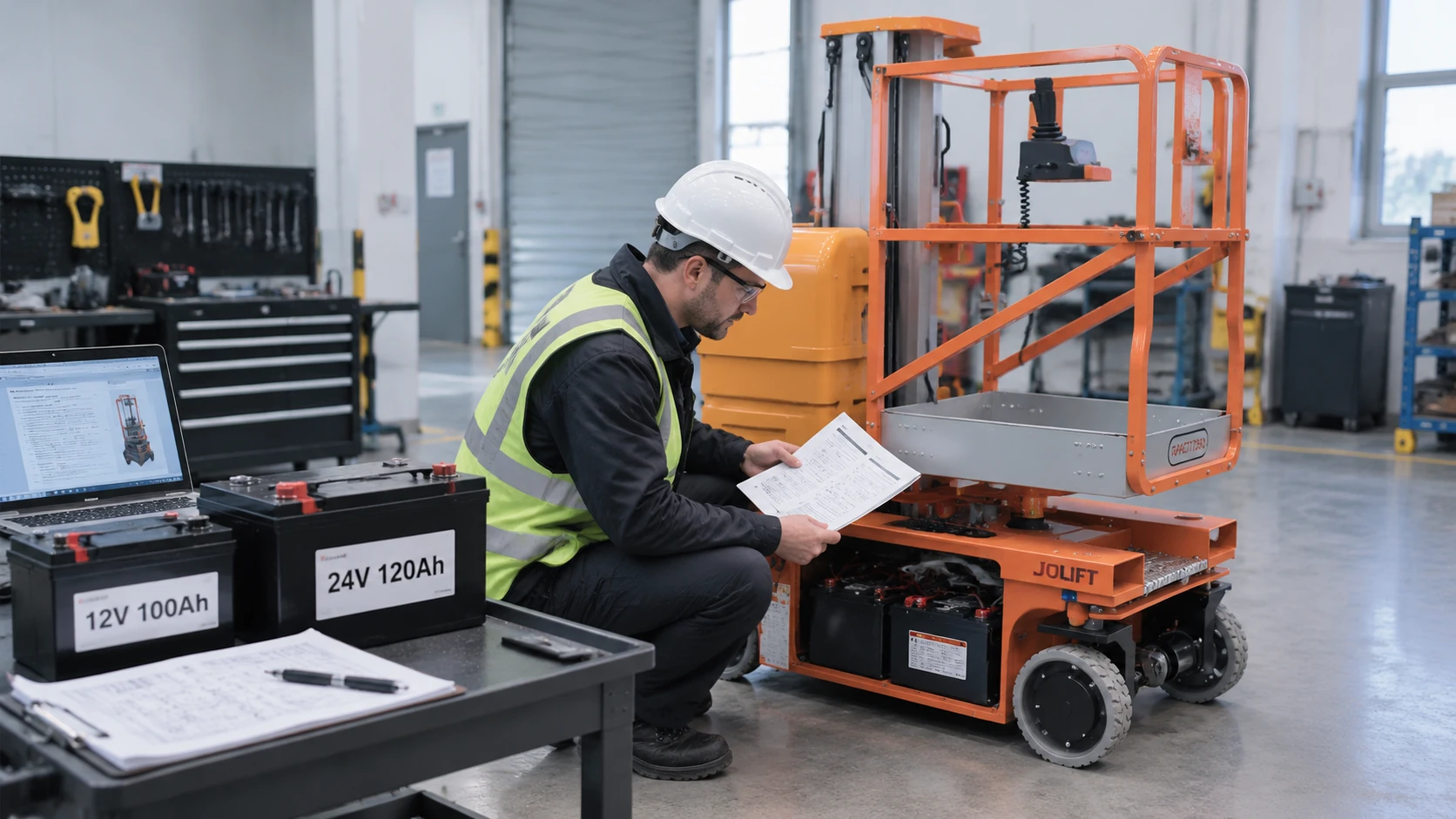 What Do 12V 24V and Ah Mean on an Aerial Lift Battery Specification